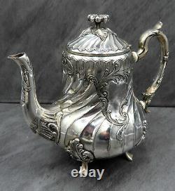 Antique Christofle Silver Plated Tea Set Teapot French Louis XIV Art Nouveau