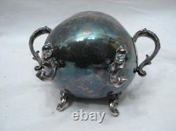 Antique Coffee/tea Set Sheridan Silver On Copper Plate Teapot Pot Sugar Creamer