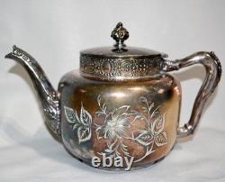 Antique Colonial Silver Co. Quadruple Silver Plate Tea Set 4 Pcs. Victorian Era