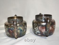 Antique Colonial Silver Co. Quadruple Silver Plate Tea Set 4 Pcs. Victorian Era