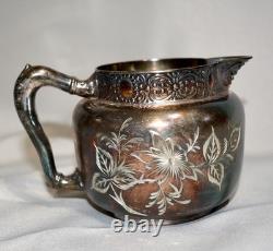 Antique Colonial Silver Co. Quadruple Silver Plate Tea Set 4 Pcs. Victorian Era