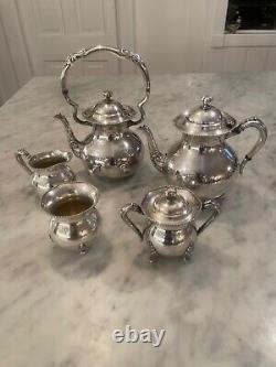 Antique Complete 5 Piece Silver-Plate Tea/Coffee Set-SHEETS R. S. CO. 1875/1402
