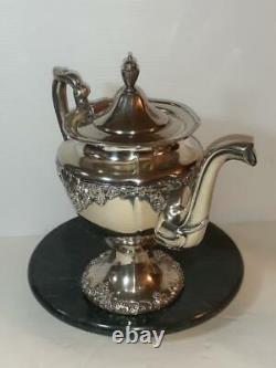 Antique Continental Silver Plate 3 Pc Coffee Tea Set MINT & No Hallmarks Ex