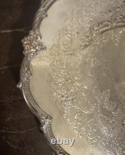 Antique Crown Silver Co American Sheffield Silverplate Footed Tea Serving Tray