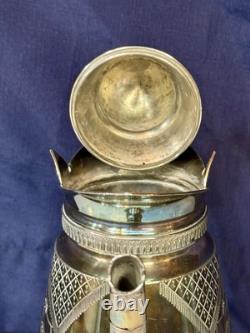 Antique Derby Silver Co Quadruple Plate Footed Teapot 1600 Ornately Etched 10.5