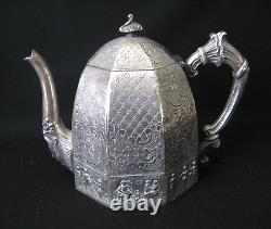 Antique E. G. WEBSTER 5-Piece Dutch Repousse Silverplate Tea Set