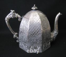 Antique E. G. WEBSTER 5-Piece Dutch Repousse Silverplate Tea Set