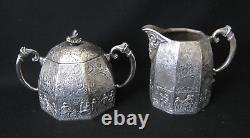 Antique E. G. WEBSTER 5-Piece Dutch Repousse Silverplate Tea Set