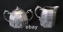 Antique E. G. WEBSTER 5-Piece Dutch Repousse Silverplate Tea Set