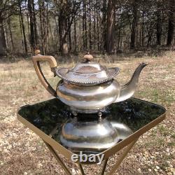 Antique E. G. Webster Silver Plate Tea Set 6pcs Kettle Warmer Pot Cream Sugar