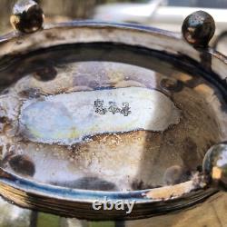 Antique E. G. Webster Silver Plate Tea Set 6pcs Kettle Warmer Pot Cream Sugar