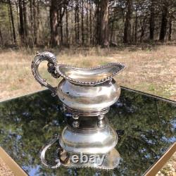 Antique E. G. Webster Silver Plate Tea Set 6pcs Kettle Warmer Pot Cream Sugar