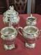Antique E. G. Webster & Son Ornate Grape & Floral Silverplate 4 Piece Tea Service