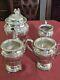 Antique E. G. Webster & Son Ornate Grape & Floral Silverplate 4 Piece Tea Service
