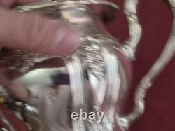 Antique E. G. Webster & Son Ornate Grape & Floral Silverplate 4 Piece Tea Service