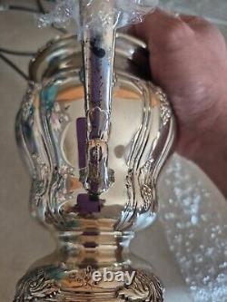 Antique E. G. Webster & Son Ornate Grape & Floral Silverplate 4 Piece Tea Service