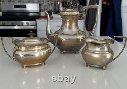 Antique E. G. Webster & Son Ornate Repousse Silverplate 3 PC Tea/Coffee Set Rare