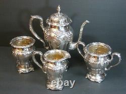 Antique E. G. Webster & Son Ornate Repousse Silverplate 4 PC Tea/Coffee Set Rare