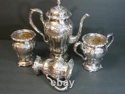 Antique E. G. Webster & Son Ornate Repousse Silverplate 4 PC Tea/Coffee Set Rare