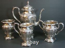 Antique E. G. Webster & Son Ornate Repousse Silverplate 4 PC Tea/Coffee Set Rare