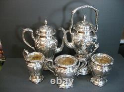 Antique E. G. Webster & Son Ornate Repousse Silverplate 4 PC Tea/Coffee Set Rare