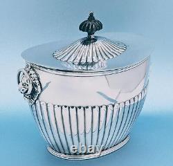 Antique E G Webster & Sons Silver Plate Aesthetic Figural Lion Face Tea Box