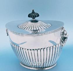 Antique E G Webster & Sons Silver Plate Aesthetic Figural Lion Face Tea Box