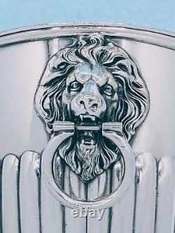 Antique E G Webster & Sons Silver Plate Aesthetic Figural Lion Face Tea Box