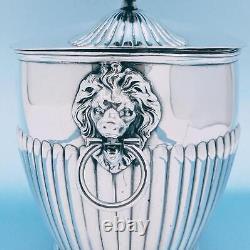Antique E G Webster & Sons Silver Plate Aesthetic Figural Lion Face Tea Box