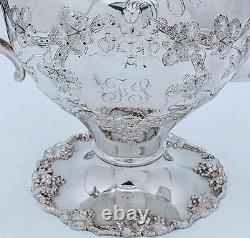 Antique E G Webster & Sons Silver Plate Hand Chased Repousse Teapot Coffee pot