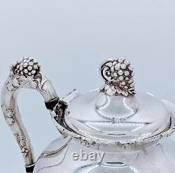 Antique E G Webster & Sons Silver Plate Hand Chased Repousse Teapot Coffee pot
