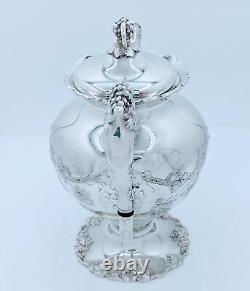 Antique E G Webster & Sons Silver Plate Hand Chased Repousse Teapot Coffee pot