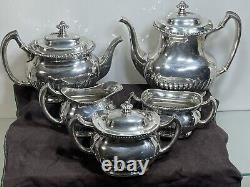 Antique Edwardian Queen Anne Style silver plate Tea Coffee set o 5 Reed & Barton