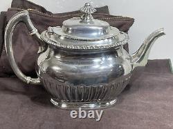 Antique Edwardian Queen Anne Style silver plate Tea Coffee set o 5 Reed & Barton