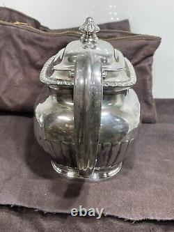 Antique Edwardian Queen Anne Style silver plate Tea Coffee set o 5 Reed & Barton