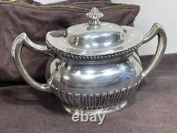 Antique Edwardian Queen Anne Style silver plate Tea Coffee set o 5 Reed & Barton