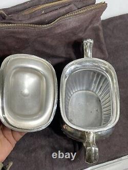 Antique Edwardian Queen Anne Style silver plate Tea Coffee set o 5 Reed & Barton