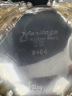 Antique English 7 Piece Rogers Bros Tea & coffee set 1847 Heritage Silverplate