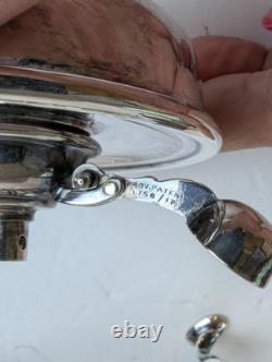 Antique English Barker Ellis Silver Plate Tea Kettle Pot Stand Warmer w Burner