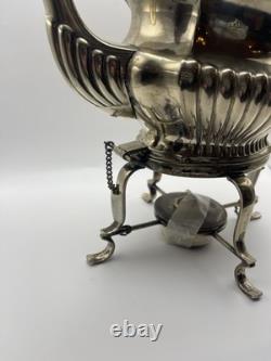 Antique English EPNS Spirit Kettle w Burner Stand Cheltenham Sheffield