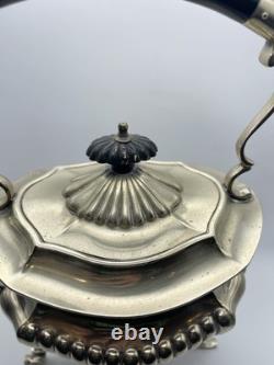 Antique English EPNS Spirit Kettle w Burner Stand Cheltenham Sheffield