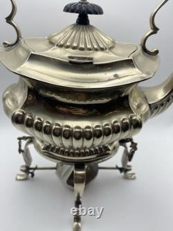 Antique English EPNS Spirit Kettle w Burner Stand Cheltenham Sheffield
