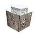 Antique English Silver Plate Diamond Form Chased Tea Caddy Etched Decorative