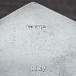 Antique English Silver Plate Diamond Form Chased Tea Caddy Etched Decorative