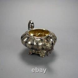 Antique English Silver Plate Four Piece Tea Set with Tray 19th C