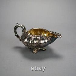 Antique English Silver Plate Four Piece Tea Set with Tray 19th C
