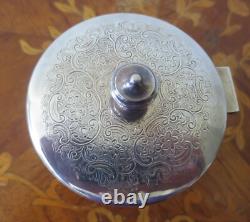 Antique English Silver Plate Tea Caddy Tobacco Jar by Barker Ellis