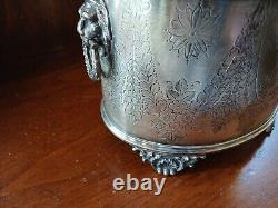 Antique English Silver Plate Tea Caddy Tobacco Jar by Barker Ellis Late 1800's