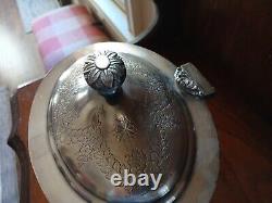 Antique English Silver Plate Tea Caddy Tobacco Jar by Barker Ellis Late 1800's