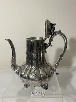 Antique English Silverplate James Deakin & Sons JD&S Tea set coffee pot sugar bo